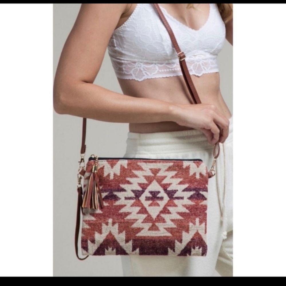 Western print crossbody/clutch